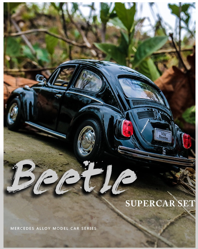 welly 1:24 VW Classic Car Beetle Black car alloy car model simulation car decoration collection gift toy Die casting model