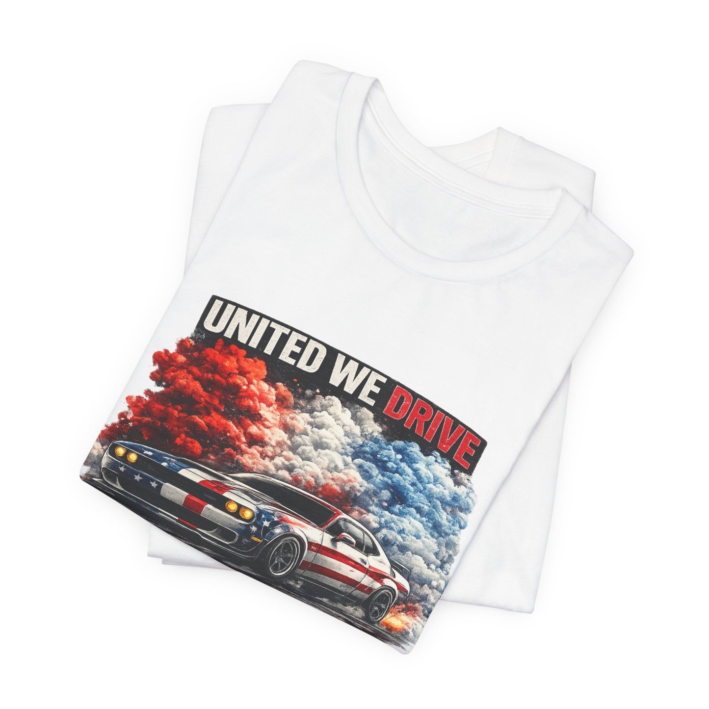United We Drive Shirt – Patriotic American Muscle Car T-Shirt for Enthusiasts
