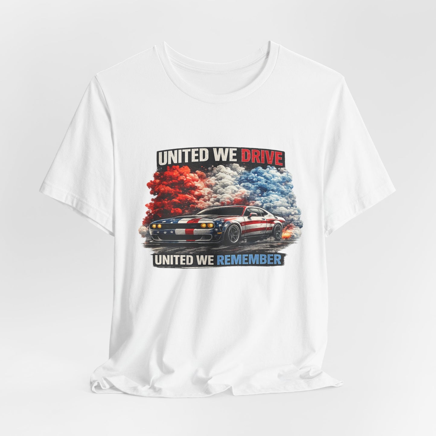 United We Drive Shirt – Patriotic American Muscle Car T-Shirt for Enthusiasts