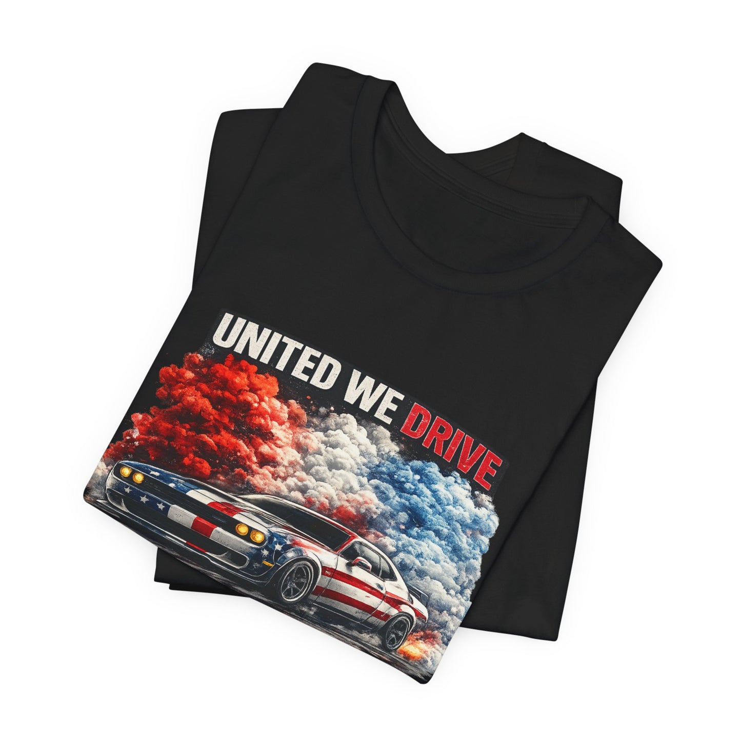 United We Drive Shirt – Patriotic American Muscle Car T-Shirt for Enthusiasts