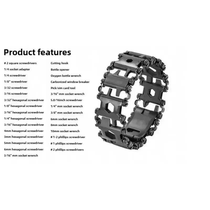 29-in-1 Stainless Steel Tool Bracelet – Tactical EDC Gear