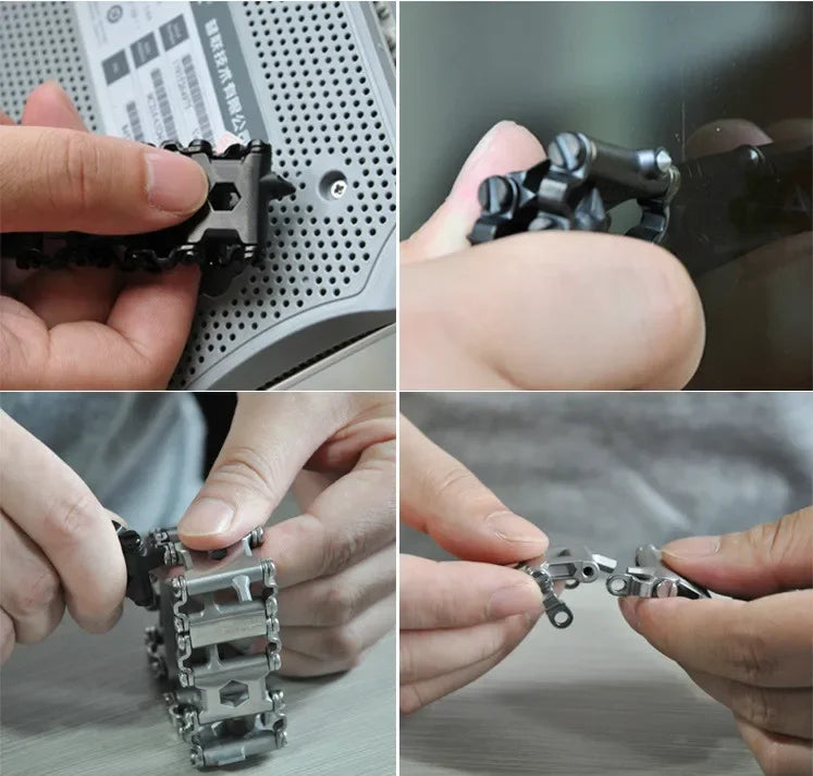 29-in-1 Stainless Steel Tool Bracelet – Tactical EDC Gear