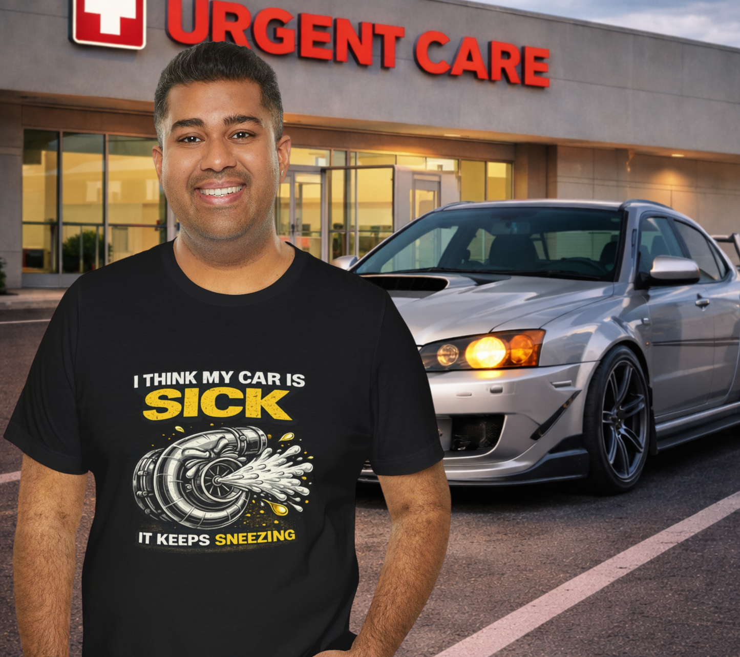 I Think My Car Is Sick Shirt – Funny Turbo Blow-Off Valve Car Enthusiast Tee