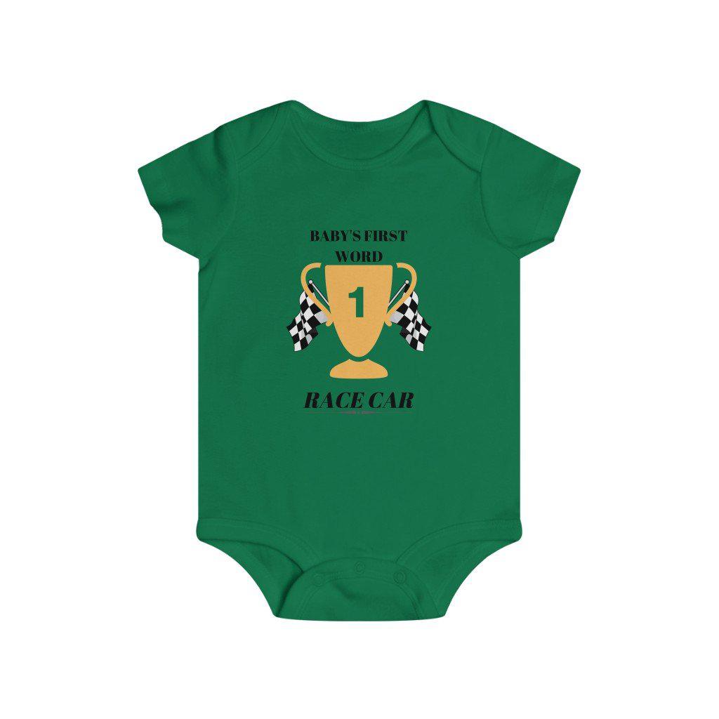 BABYS FIRST WORD, RACE CAR Infant Rip Snap Tee