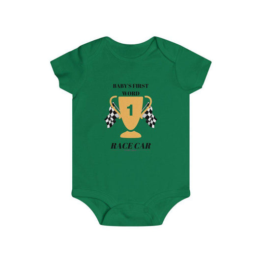 BABYS FIRST WORD, RACE CAR Infant Rip Snap Tee