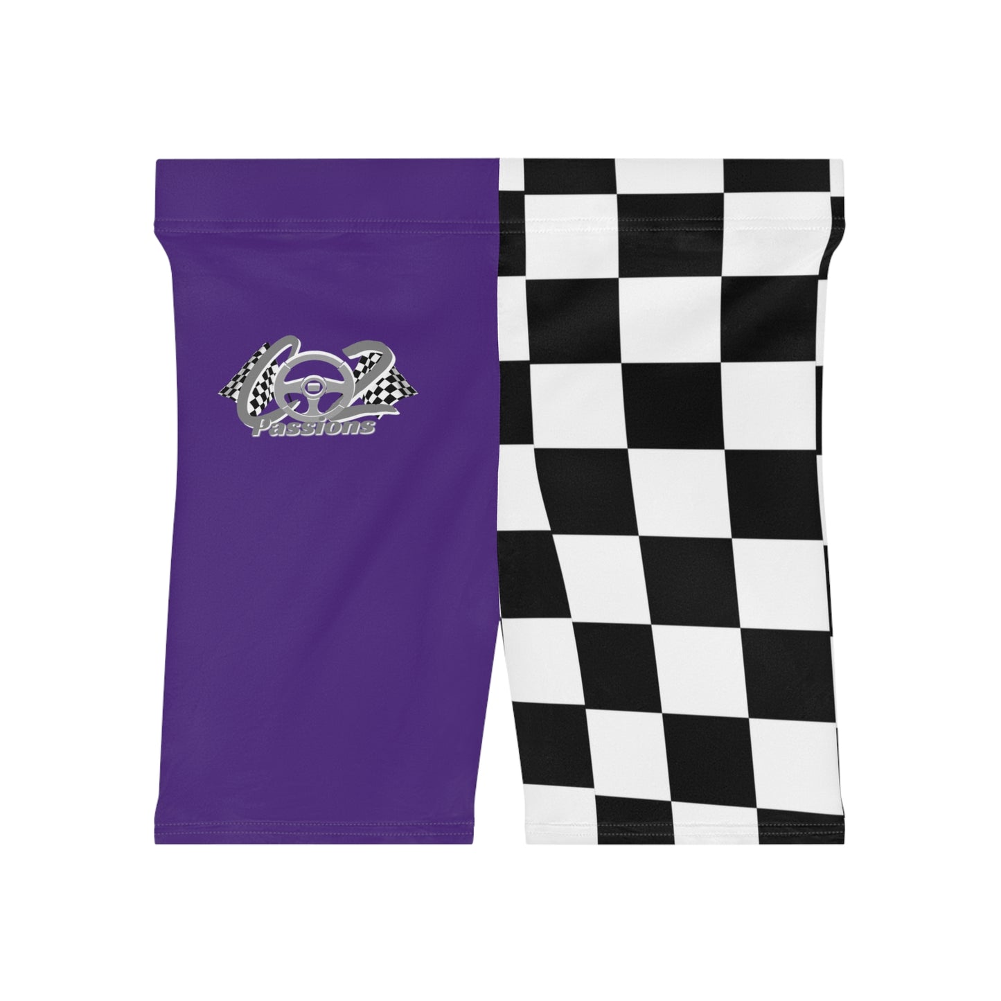 Purple Women's Race Biker Shorts (AOP)