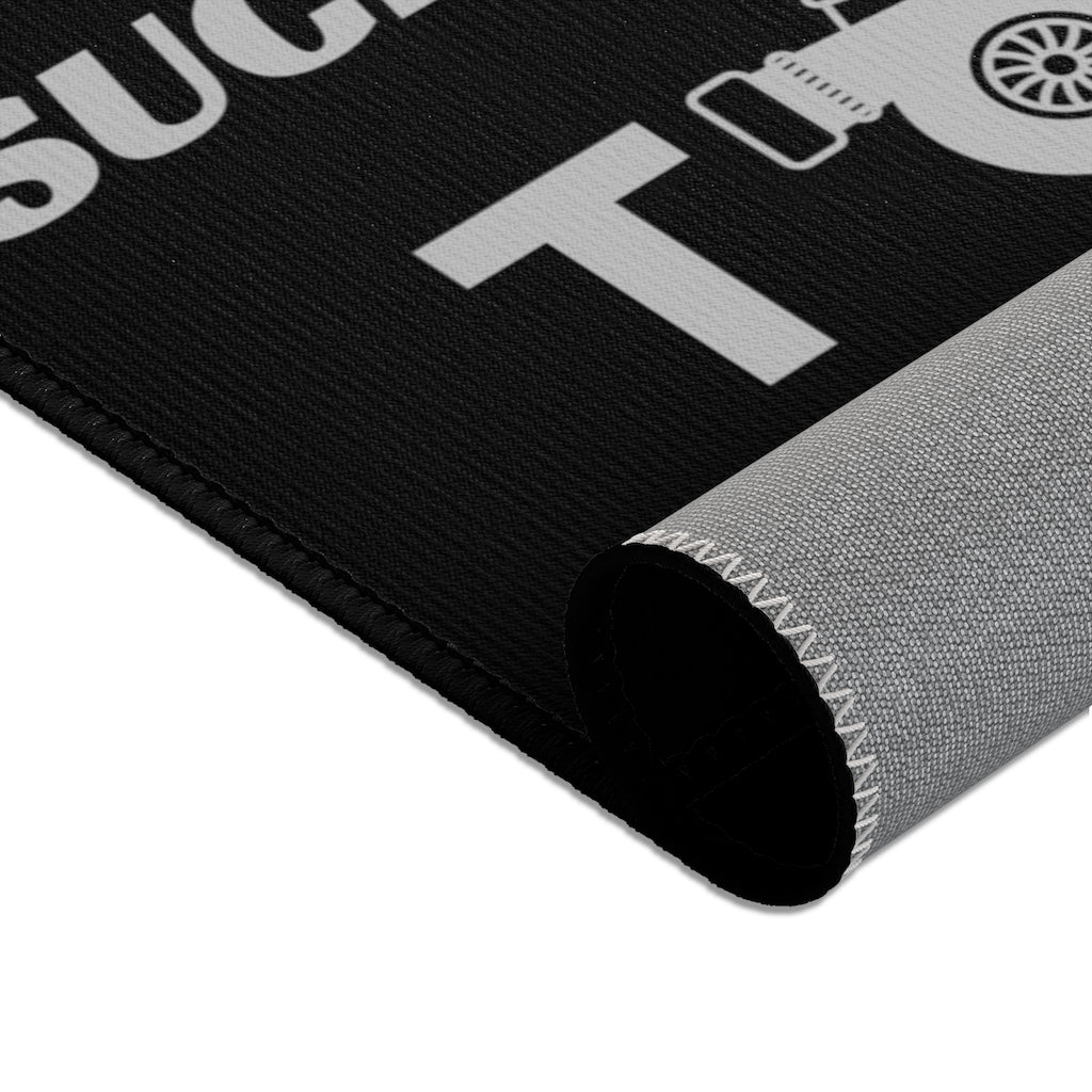 THERE IS NO SUCH THING AS TOO MUCH HP w/ twin turbos Area Rugs