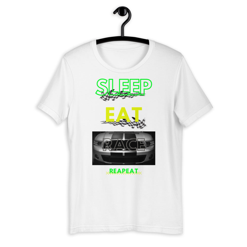 SLEEP EAT RACE MUSTANG Short-Sleeve Unisex T-Shirt